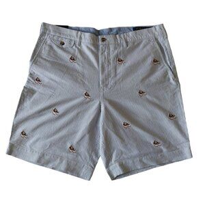 POLO RALPH LAUREN, Cotton shorts, with white and blue stripes, for men, size 36.